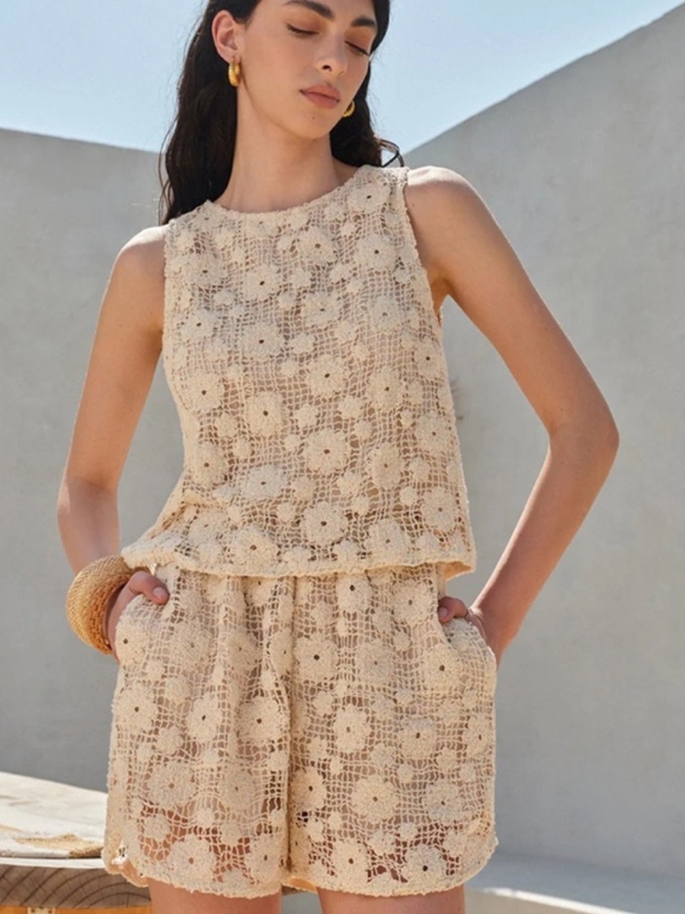 NWT COMMENSE CROCHETED Two piece set - Picture 2 of 8